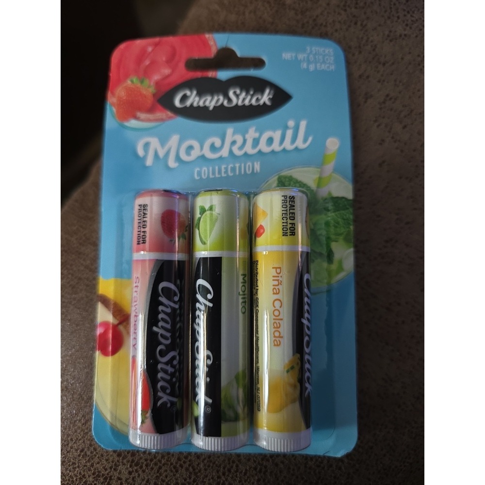 ChapStick Mocktail NIPS Strawberry Daiquari Mojito Pina Colada 3 Ct 0.15 Oz Each